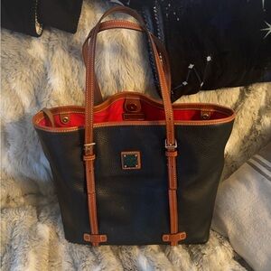 Dooney & Bourke Black and Brown Shoulder Bag